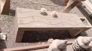 Modern Without Arm Rest Kandla Grey Sandstone Bench