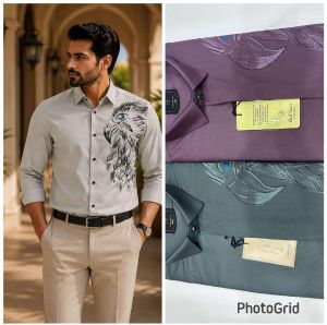 Mens Light Grey Eagle Graphic Shirt