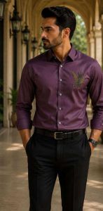 Mens Eagle Embroidered Formal Shirt