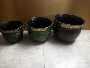 Brass Round Planter