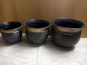 Brass Round Planter