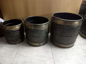 Brass Round Planter