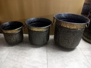 Brass Round Planter