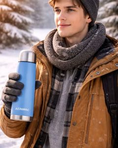 Aqua Double Wall Vacuum Insulated Stainless Steel Bottle 1000ml Sky Blue