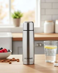 Aqua Double Wall Vacuum Insulated Stainless Steel Bottle Matt Silver