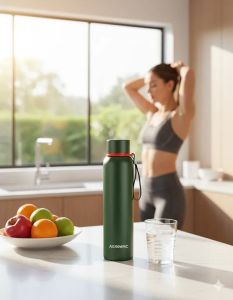 Kaia Double Wall Stainless Steel Bottle Matt Green
