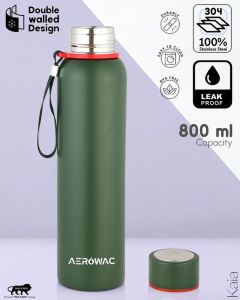 Kaia Double Wall Stainless Steel Bottle Matt Green