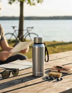 Kaia Double Wall Stainless Steel Bottle Silver