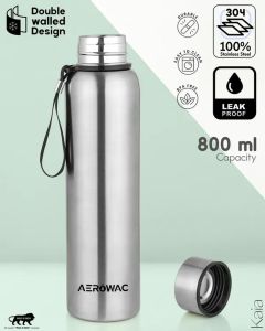 Kaia Double Wall Stainless Steel Bottle Silver 800ml