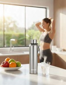 Kaia Double Wall Stainless Steel Bottle Silver 800ml