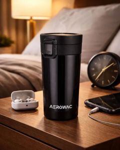 Rivo Vacuum Insulated Coffee Mug Bottle Royal Black