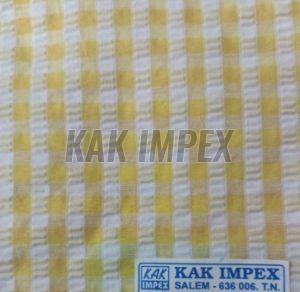 Poly Cotton Seersucker Check Fabric