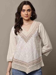 Cotton Jute Embroidery Top
