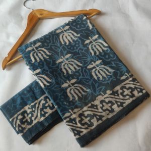 Ladies Elegant Hand Block Cotton Mul Saree
