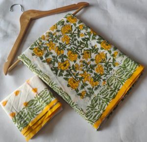 Ladies Hand Block Print Mul Cotton Saree