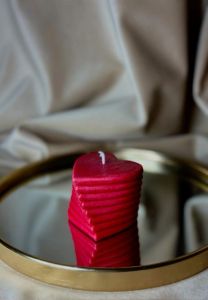 Red Designer Heart Shaped Candle