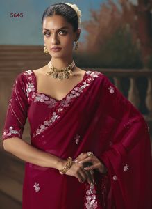 Ladies Elegant Glass Tissue Organza Saree