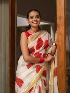 Linen Zari Border Saree