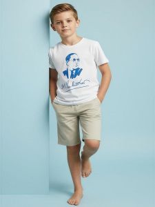 Boys DR. Ambedkar Printed White Half Sleeves T-Shirt