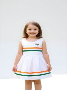 Girls Soft Cotton Independence Day Frock