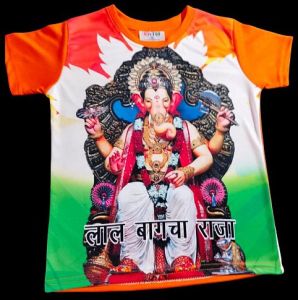 Kids Lycra Ganesh Printed T-Shirt
