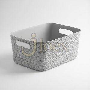 Rattan Design Plastic Storage Basket