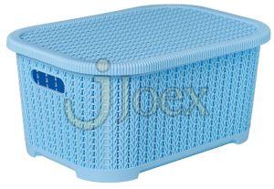 Sky Blue Woven Storage Chest