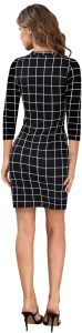 Ladies Black Checked Bodycon Casual Dress