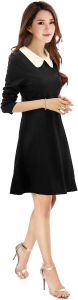 Ladies Black Collar Casual Dress