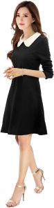 Ladies Black Collar Casual Dress
