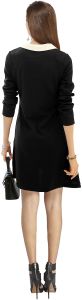 Ladies Black Collar Casual Dress