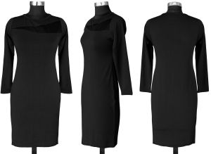 Ladies Black Mesh Party Wear Dress