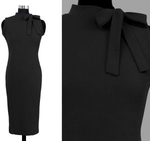 Ladies Black Sleeveless Bodycon Midi Dress