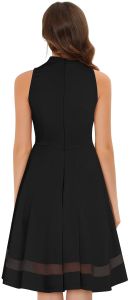 Ladies Black Sleeveless Fit Flare Dress