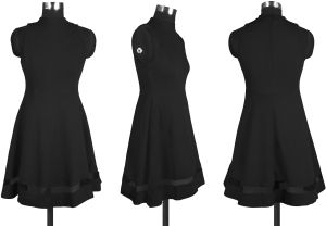 Ladies Black Sleeveless Fit Flare Dress