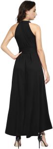 Ladies Black Sleeveless High Low Party Dress
