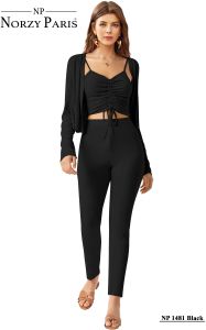 Ladies Black Three Piece Co-Ord Set