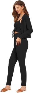 Ladies Black Three Piece Co-Ord Set