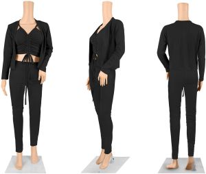 Ladies Black Three Piece Co-Ord Set