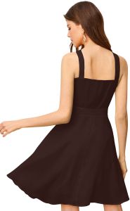 Ladies Coffee Halter Neck Skater Dress