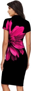 Ladies Digital Floral Bodycon Midi Dress