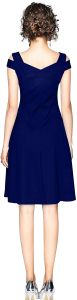 Ladies Fashionable Blue Cold Shoulder Dress