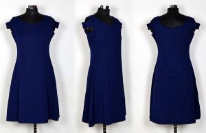 Ladies Fashionable Blue Cold Shoulder Dress