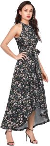 Ladies Floral High Low Maxi Dress