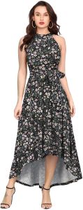 Ladies Floral High Low Maxi Dress