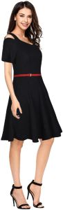 Ladies Graceful Black Fit And Flare Dress