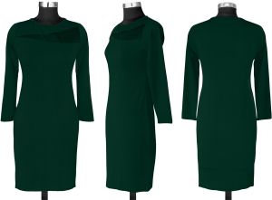 Ladies Green Mesh Full Sleeve Dress