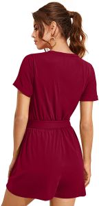 Ladies Maroon Casual Belted Mini Dress