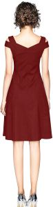 Ladies Maroon Cold Shoulder Dress