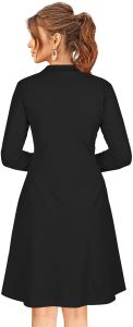 Ladies Midnight Mesh Yoke Flare Dress